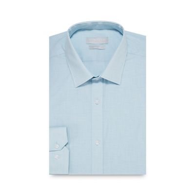 Red Herring Turquoise gingham print slim fit shirt with extra-long sleeves and body